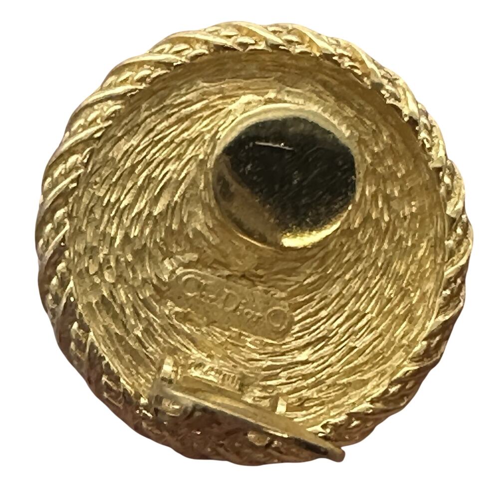 Vintage Christian Dior Earrings & Necklace Set W/ Faux Cabachon Pearl Gold Tone - Picture 13 of 15